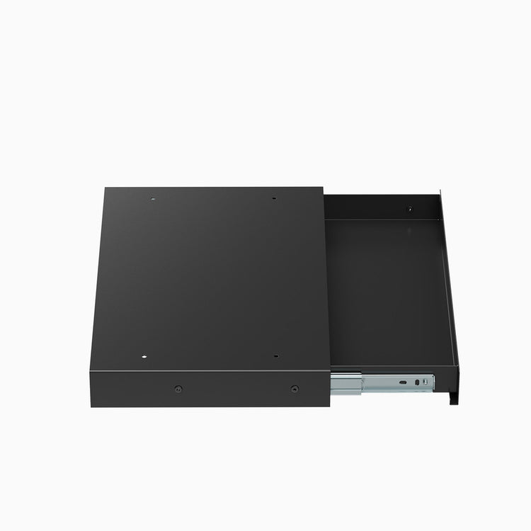 Black slim drawer for standing Desk no book gap - Desky