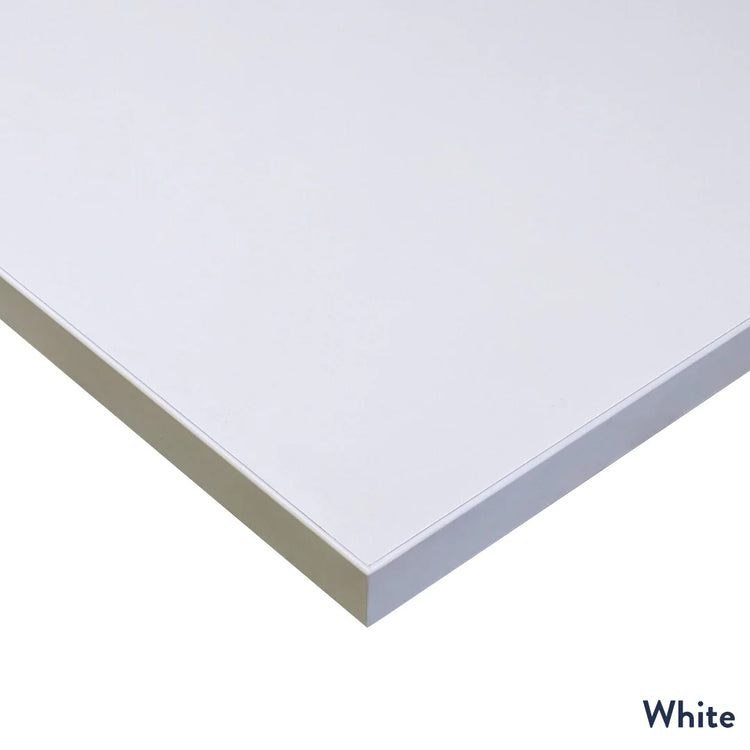 Desky scalloped melamine in white desktop