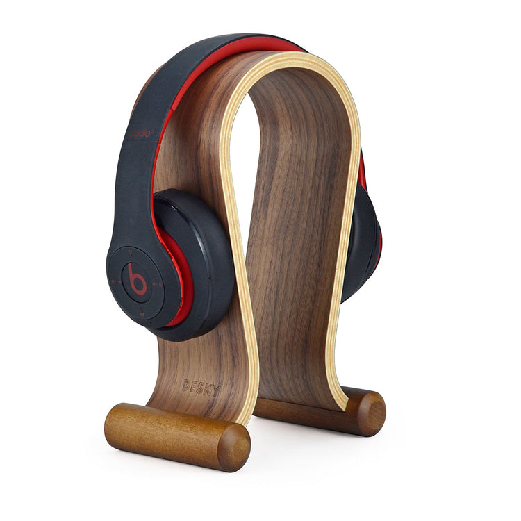 Wooden headphone holder in walnut - Desky