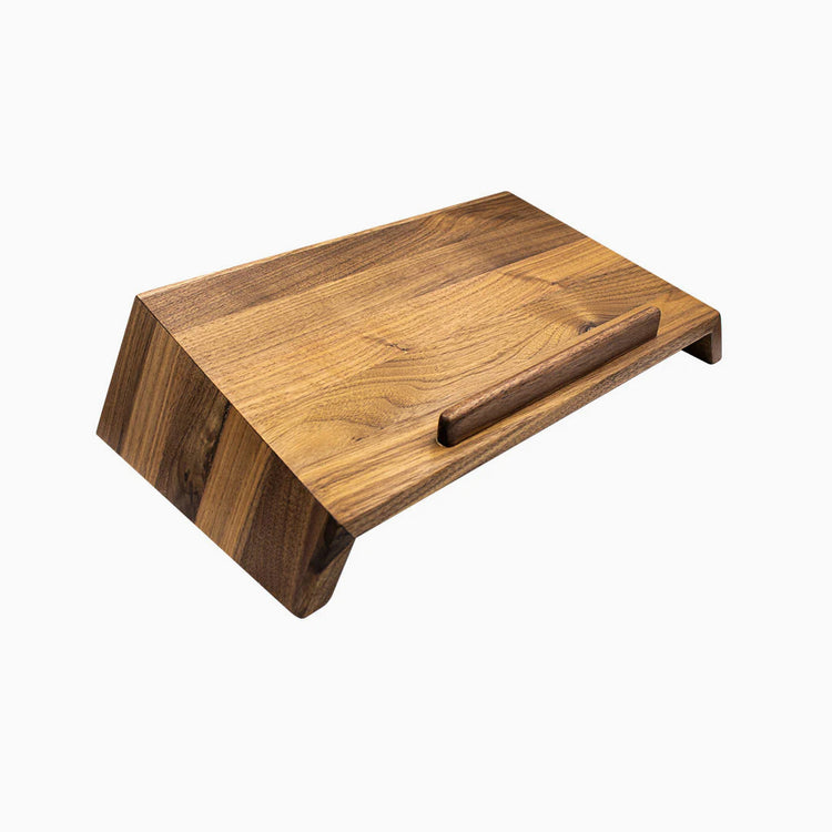 wooden laptop riser walnut hardwood