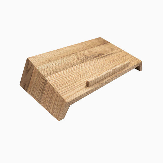 wooden laptop riser white oak