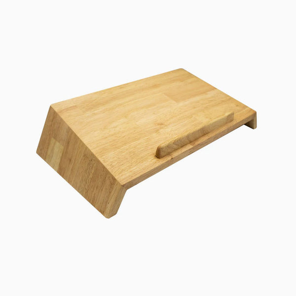 wooden laptop riser natural rubber