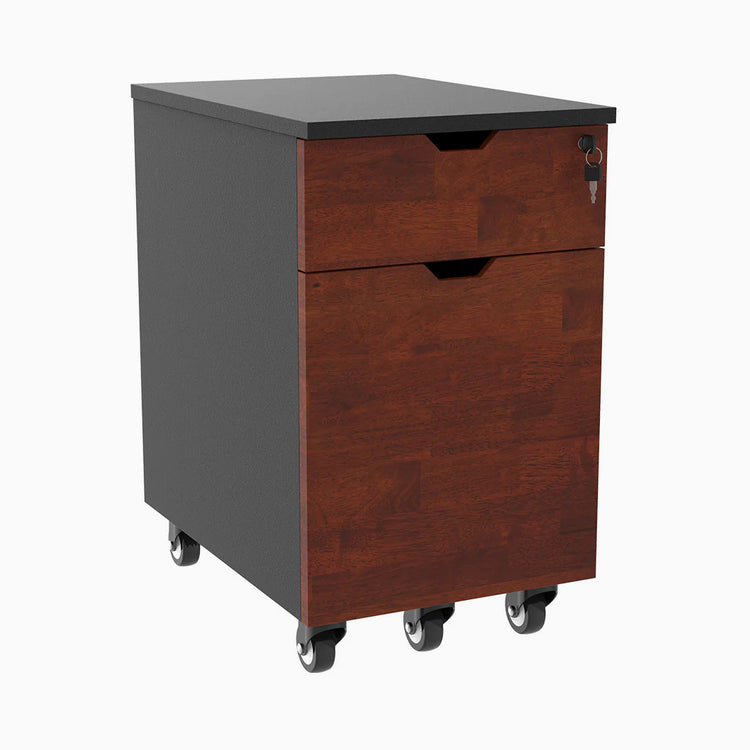  Hardwood rubber red walnut minimal filing cabinet 