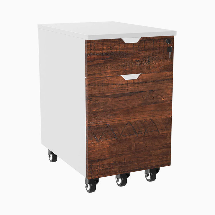 Softwood rustic pine minimal filing cabinet