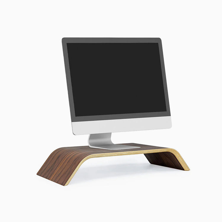 Desky Wooden Monitor Riser in walnut