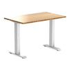 Desky zero mini fixed bamboo desk 1000mm in white legs