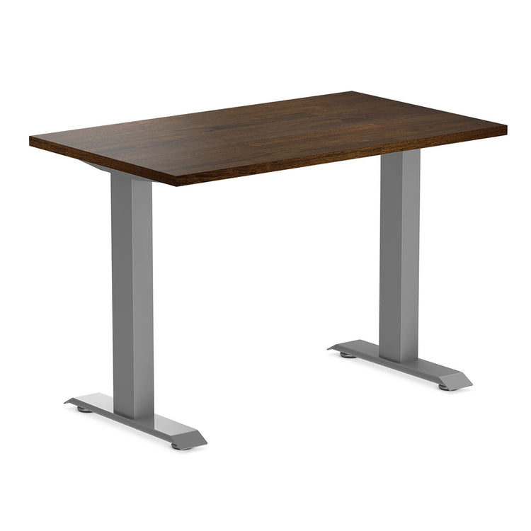 Desky fixed mini rubberwood in dark walnut 1000mm grey legs 