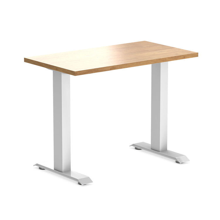 Desky fixed mini rubberwood in light oak with white legs 