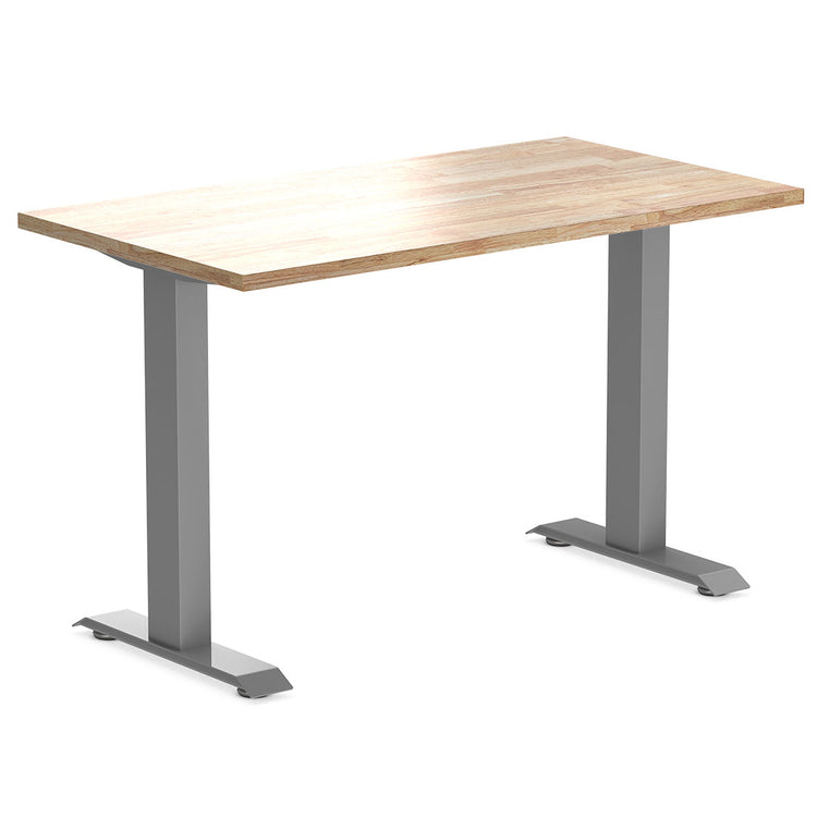 Desky fixed mini rubberwood in natural rubber with grey legs 