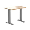 Desky fixed mini rubberwood in natural rubber 800mm with grey legs 