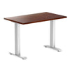 Desky fixed mini rubberwood in red walnut 1000mm with white legs 