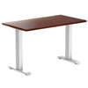 Desky fixed mini rubberwood in red walnut with white legs 