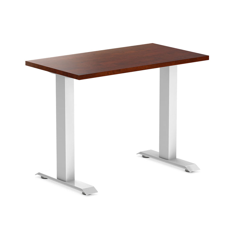 Desky fixed mini rubberwood in red walnut 900mm in white legs 