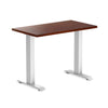 Desky fixed mini rubberwood in red walnut 900mm in white legs 