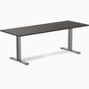 Desky zero melamine desk 2000mm burnished wood in space gray