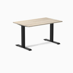 Desky Zero Melamine Office Desk, Classic Oak desktop, Matte Black frame