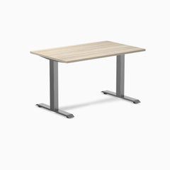 Desky Zero Melamine Office Desk, Classic Oak desktop, Space Grey frame
