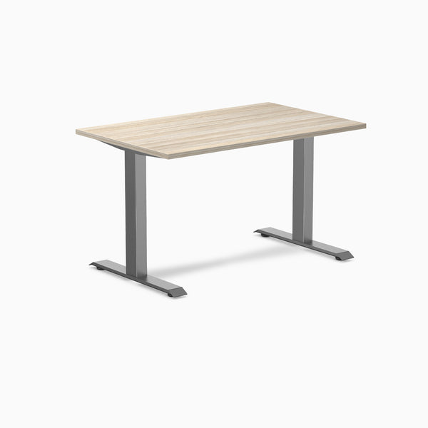 Desky Zero Melamine Office Desk, Classic Oak desktop, Space Grey frame