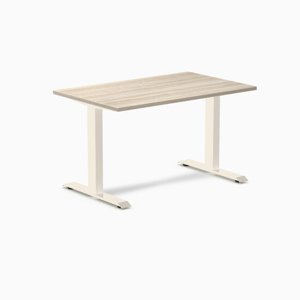 Desky Zero Melamine Office Desk, Classic Oak desktop, Wheat frame