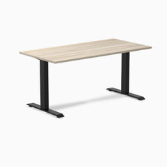 Desky Zero Melamine Office Desk, Classic Oak desktop, Matte Black frame