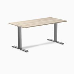 Desky Zero Melamine Office Desk, Classic Oak desktop, Space Grey frame