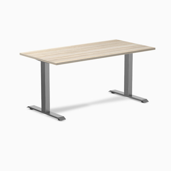 Desky Zero Melamine Office Desk, Classic Oak desktop, Space Grey frame