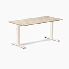 Desky Zero Melamine Office Desk, Classic Oak desktop, Wheat frame