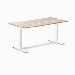 Desky Zero Melamine Office Desk, Classic Oak desktop, White frame