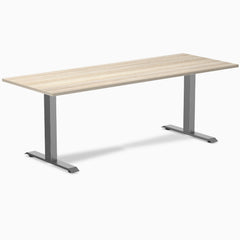 Desky Zero Melamine Office Desk, Classic Oak desktop, Space Grey frame