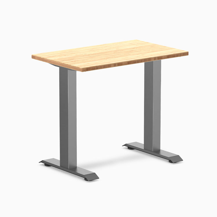 Desky zero mini fixed bamboo desk with space grey legs 