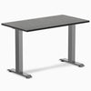 Desky zero mini fixed dark bamboo desk with space grey legs 1100mm