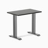 Desky zero mini fixed dark bamboo desk with space grey legs 