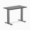 Desky zero mini fixed dark bamboo desk with space grey legs 