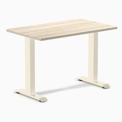 Desky Zero Mini Office Desk, Classic Oak desktop, Wheat frame