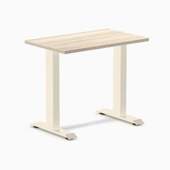 Desky Zero Mini Office Desk, Classic Oak desktop, Wheat frame