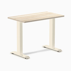 Desky Zero Mini Office Desk, Classic Oak desktop, Wheat frame