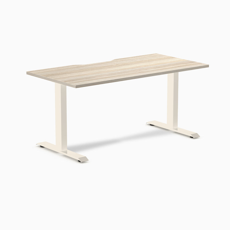 Desky Zero Scalloped Melamine Office Desk