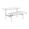 Desky back to back 1500mm round legs white desktop