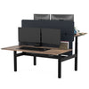 Desky Back to Back Round Leg Melamine with monitors and setup