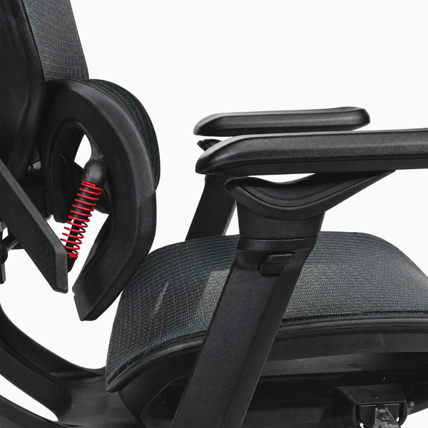 Black Desky contourra mesh chair with lumbar