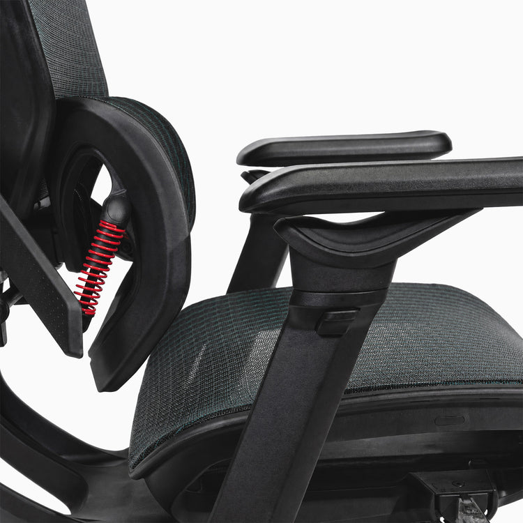 Black Desky contourra mesh chair with lumbar