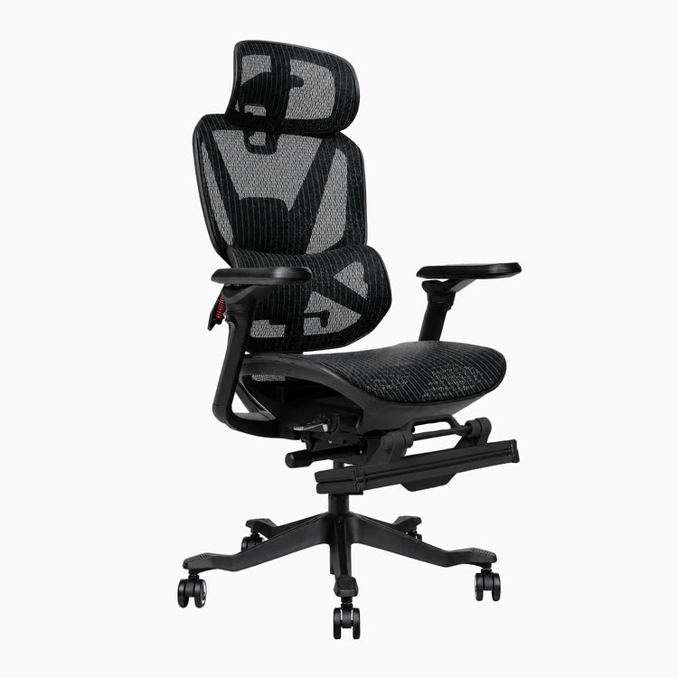 Desky contourra chair with footrest