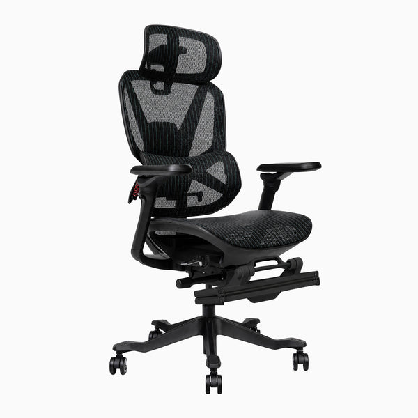 Desky contourra ergonomic chair with footrest