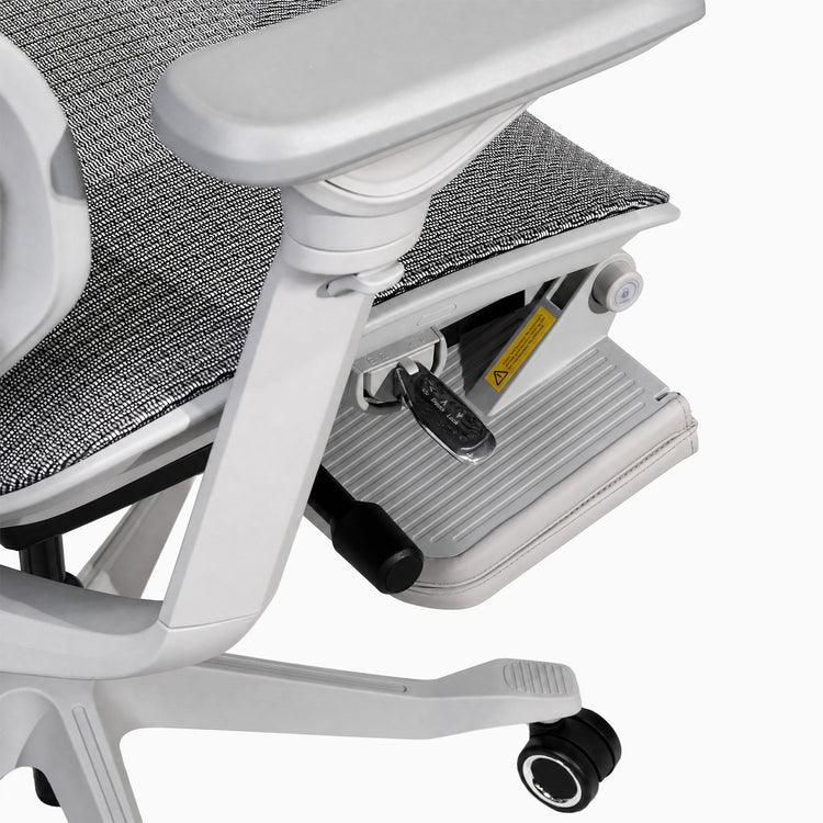 desky contourra ergonomic office chair with tucked in footrest