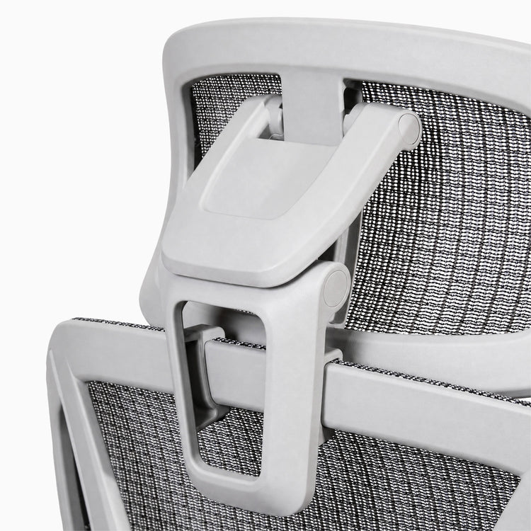 Desky contourra in white adjustable headrest
