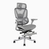 Desky contourra ergonomic office chair in white with adjustable foot rest