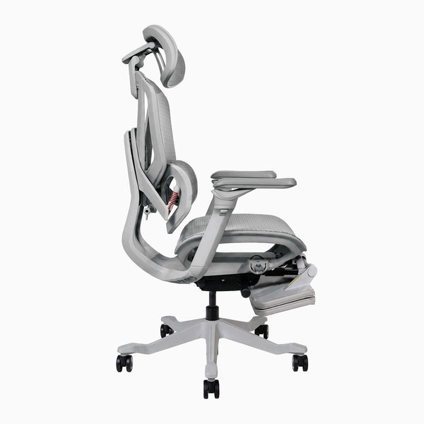 Desky contourra ergonomic office chair side view with foot rest