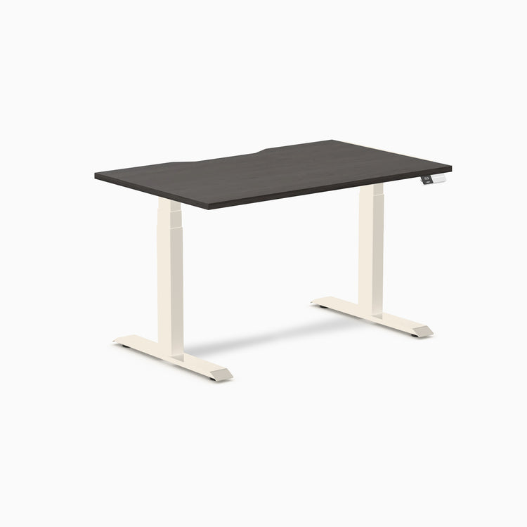 Desky Dual Scalloped Melamine Sit Stand Desk