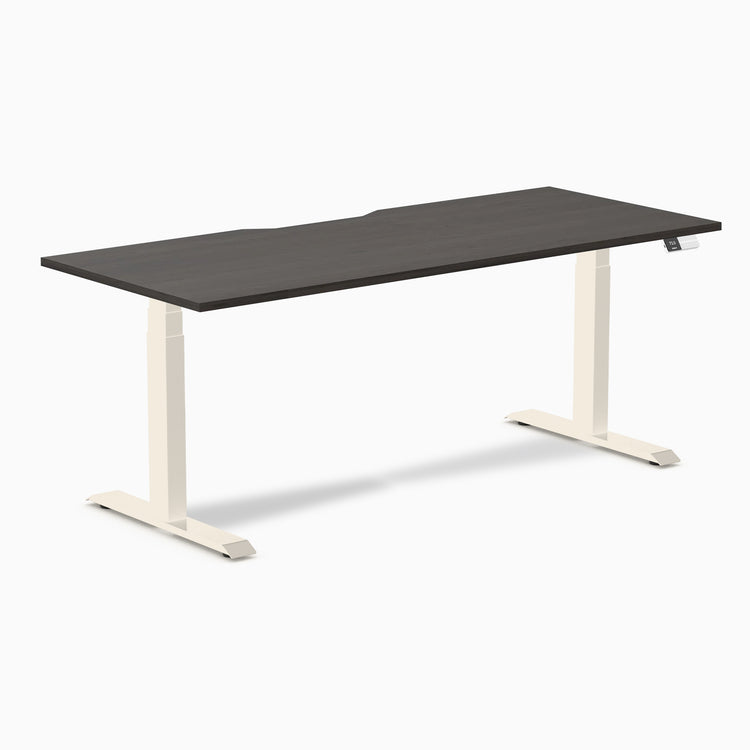 Desky Dual Scalloped Melamine Sit Stand Desk