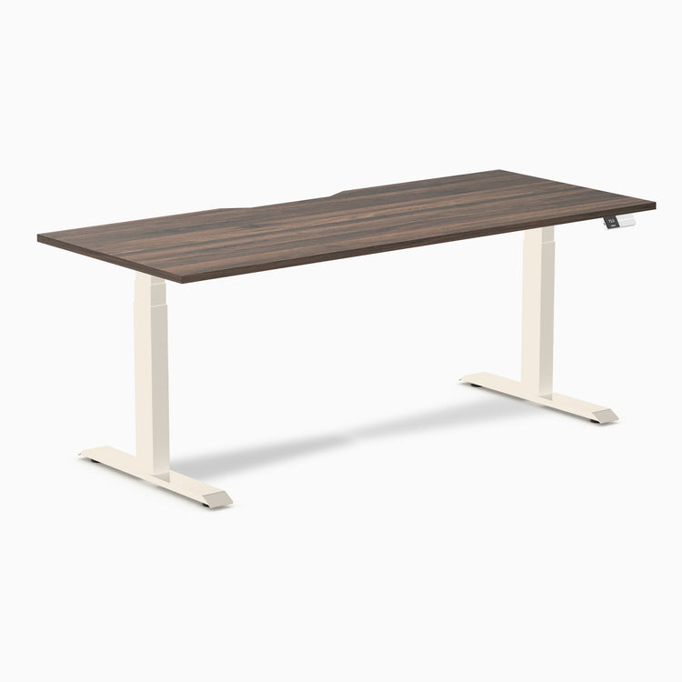 Desky Dual Scalloped Melamine Sit Stand Desk